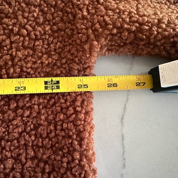 NWOTs Royal & Reese Teddy Bear Fleece Chevron Retro 80s 1/4 Zip Pullover Jacket - Picture 6 of 13